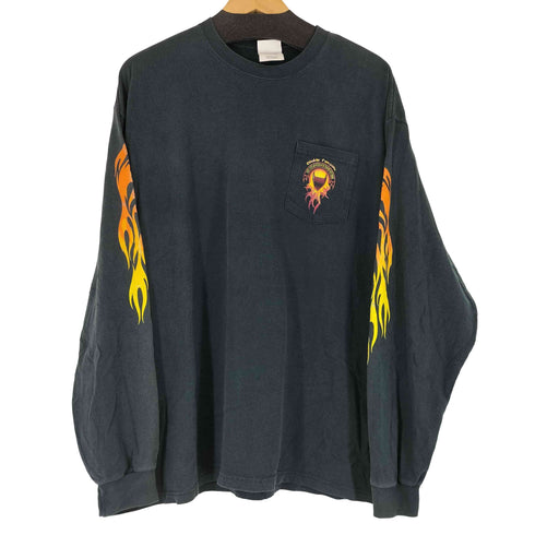 ポートアンドカンパニー PORT and COMPANY バックプリント アームファイヤーパターン L/S Tシャツ メンズ